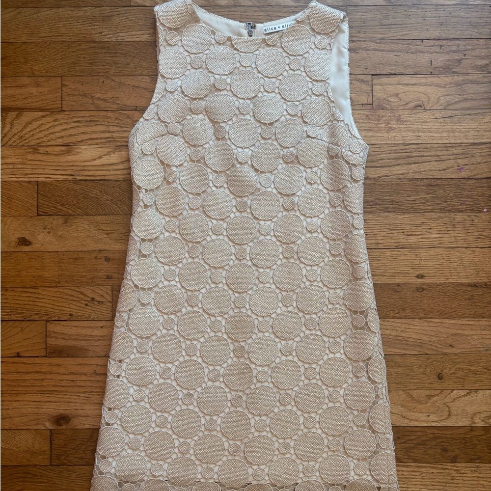 Alice + Olivia Clyde Gold Shift Dress